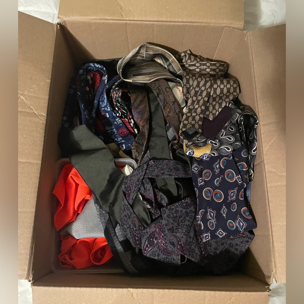 large box full of ties